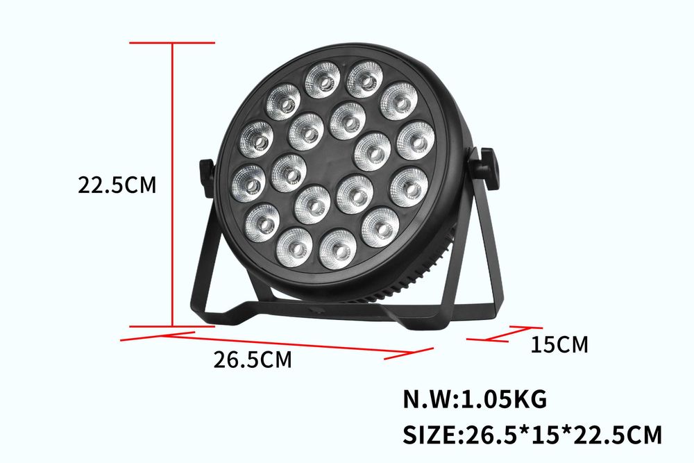 Reflektor KRYMIX LED PAR 18X12W DMX RGBW RING DJ Event Stage Disco