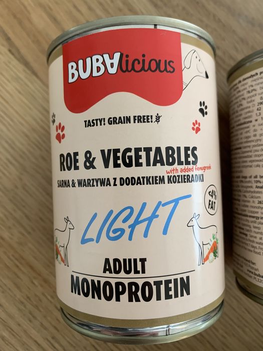 Karma mokra monoproteinowa BUBALICIOUS sarna warzywa