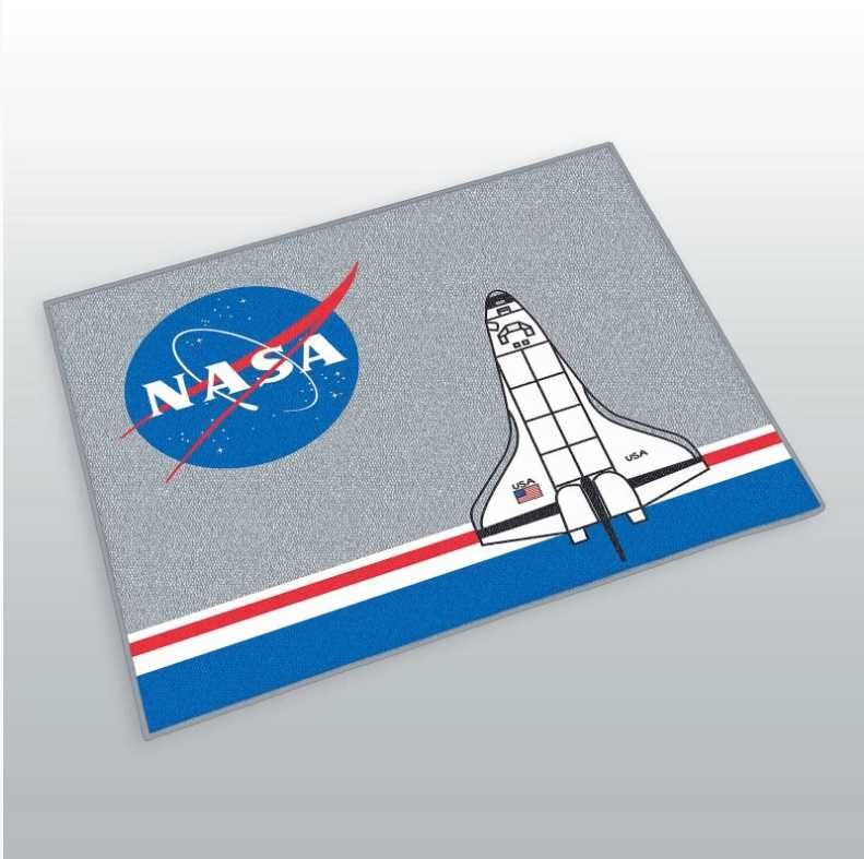DYWAN NASA DZIECIĘCY antypoślizgowy szary 100x120cm dywanik RAKIETA