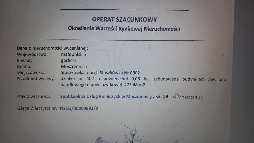 OKAZJA, działka zabudowana budynkiem pawilonu handlowego