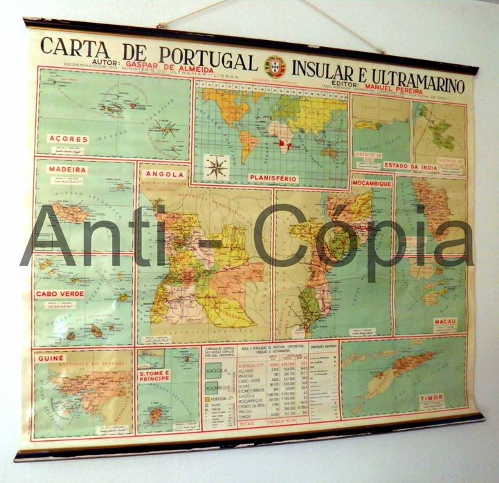 Carta de portugal Insular e Ultramarino -Mapa-