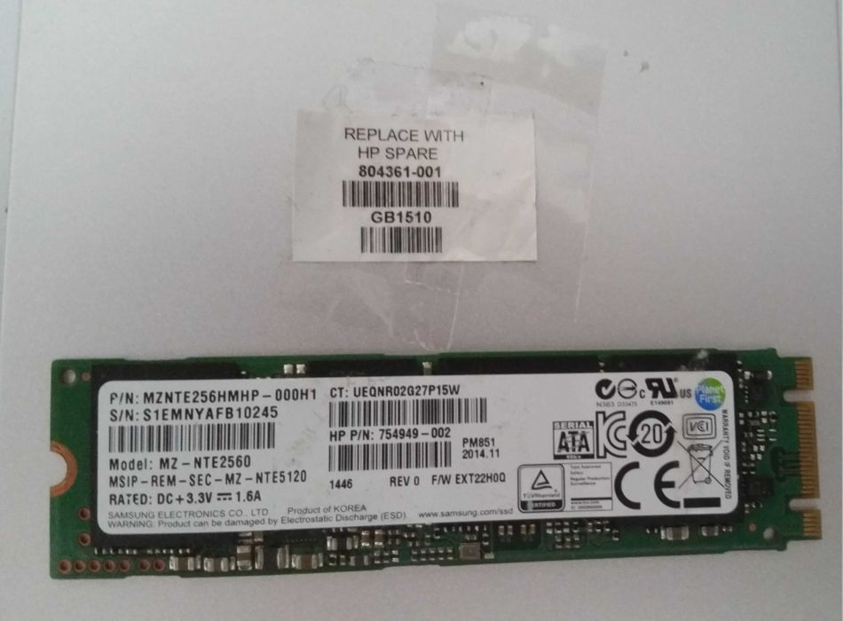 MZ-NTE2560 Drive SSD Samsung SATA III 256GB64550833668227120