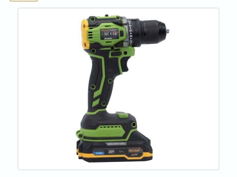 Шуруповерт Procraft PA18Pro (з 1 АКБ 1.5Аг)