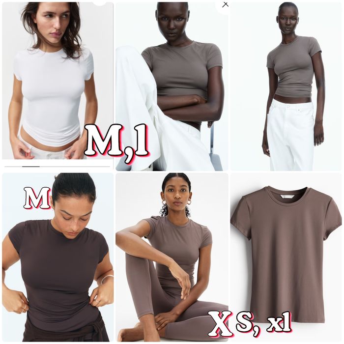 H&m футболка xs,s,m,l,xl різні кольори в стилі skims