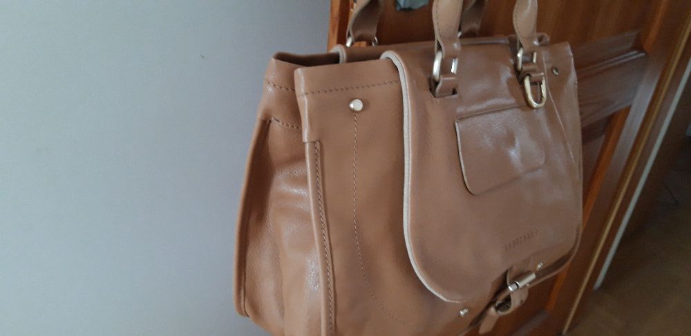 Longchamp Balzane tote camel torba skóra saddle bag siodło oryginał