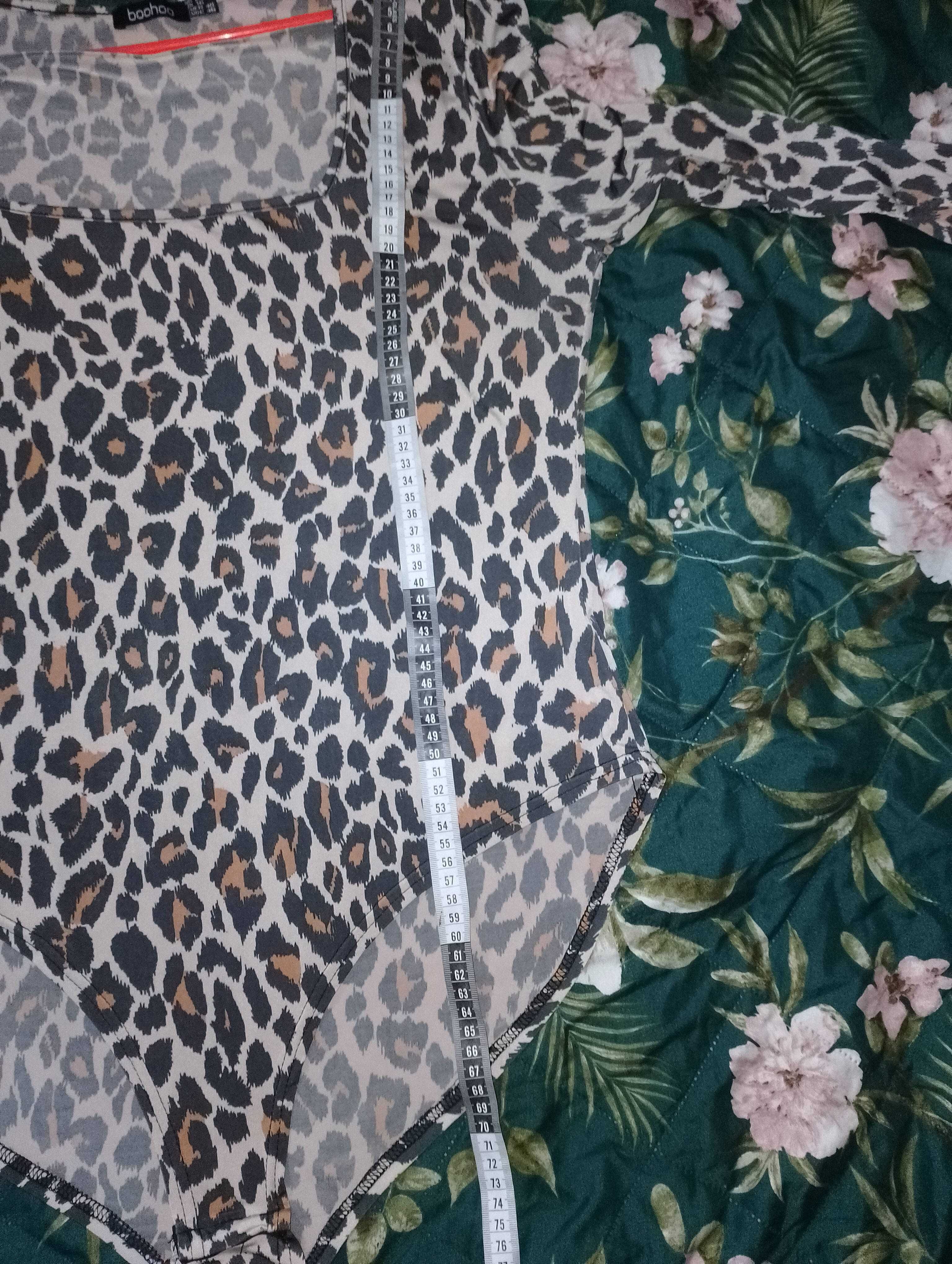 Body damskie plus size długi rękaw panterka r. 48 Boohoo