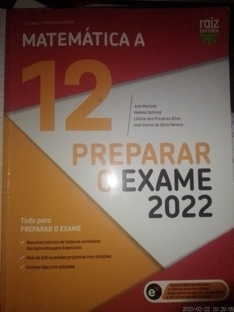 Manual Matemática A - Preparação para o Exame 2022