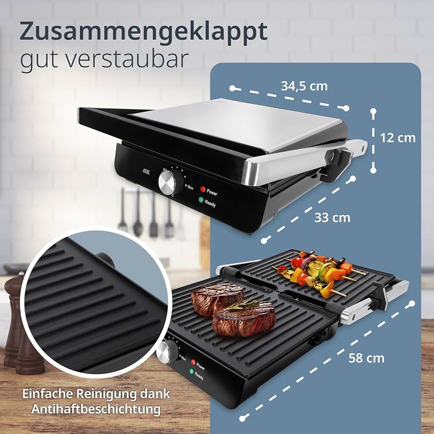 ADE grill kontaktowy 3 w 1, 2000 W