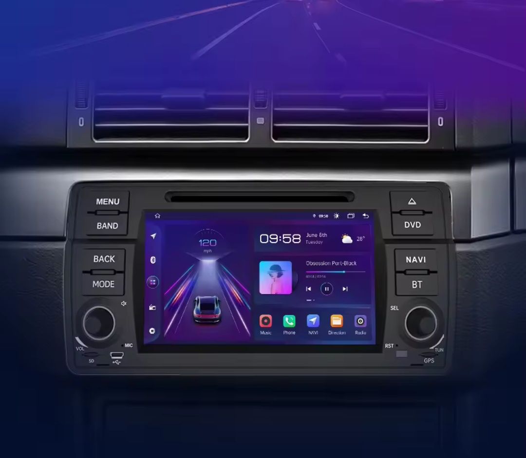Rádio 7" BMW E46 Rover 75 MG Zt Android Auto Carplay GPS WiFi 2/32GB