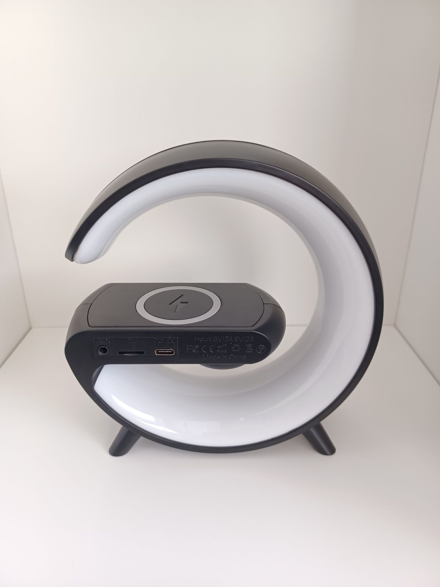 Przenośny Głośnik Bluetooth Zegar Budzik Lampka Nocna RGB Ładowarka