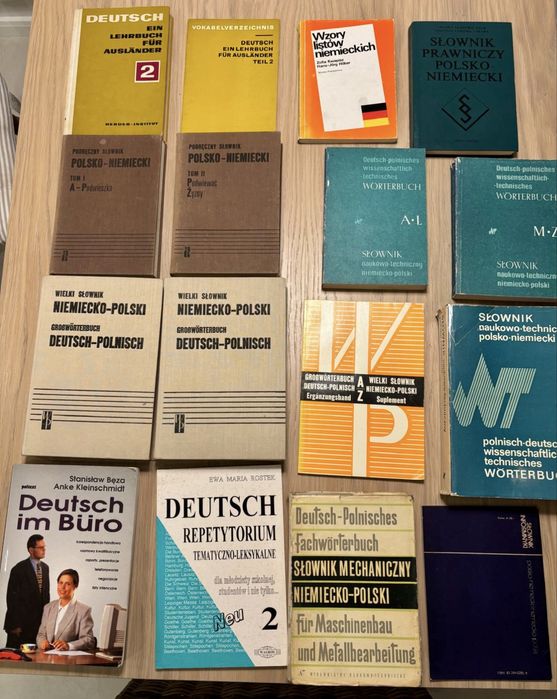 16 książek - specjalistyczne słowniki niemiecko polskie - zestaw