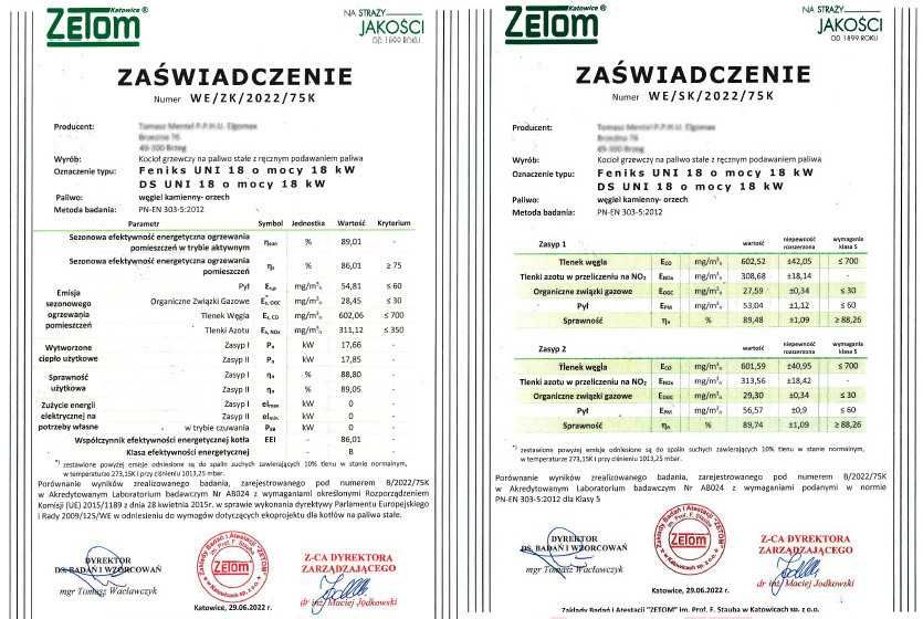 Kocioł piec c.o. 5 klasa UNI 18 kW na węgiel kotlyleszka ecodesign