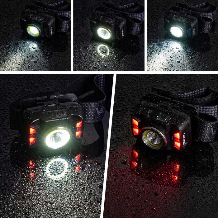 Latarka czołowa czołówka lampa LED akumulator czujnik IP66 wodoodporna