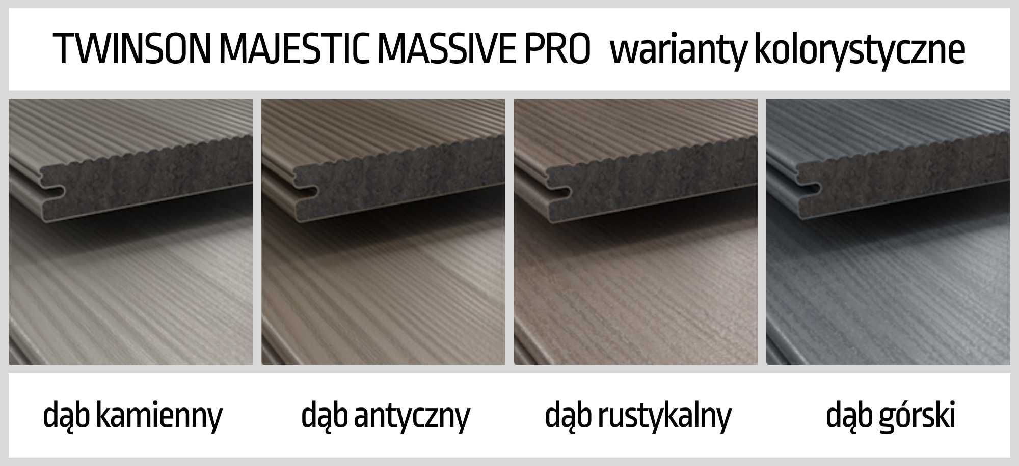 TWINSON MAJESTIC MASSIVE PRO deska kompozytowa tarasowa PVC balkon