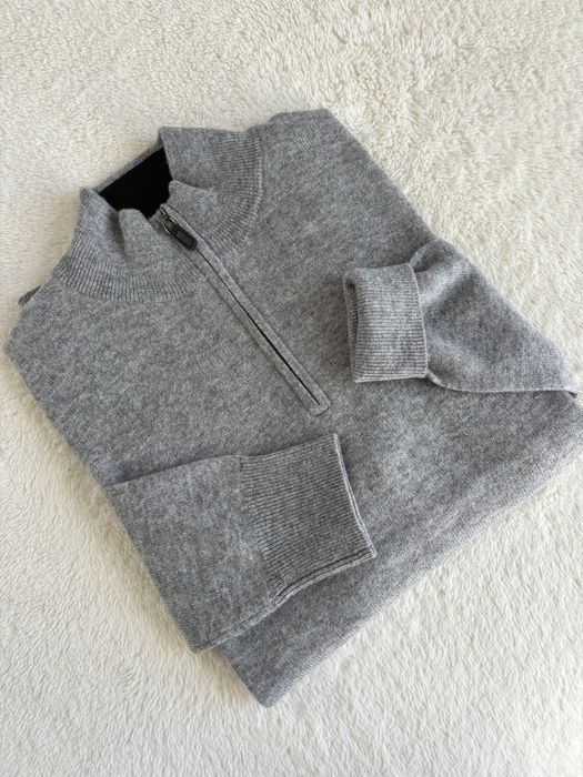 Sweter kaszmirowy męski kolor szary Magaschoni z półgolfem rozmiar M