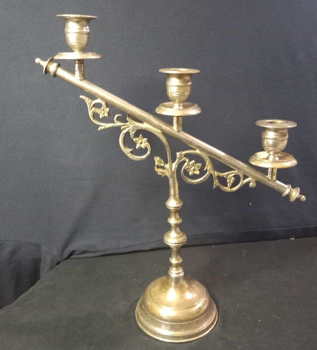 Par de castiçais antigo 3 velas