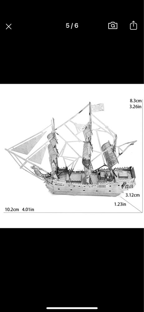 Металлический 3d пазл собери сам корабль