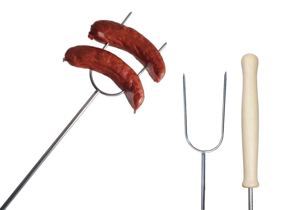 Kije na ognisko nierdzewne do grilla widełki do kiełbasy odwrócone -WO