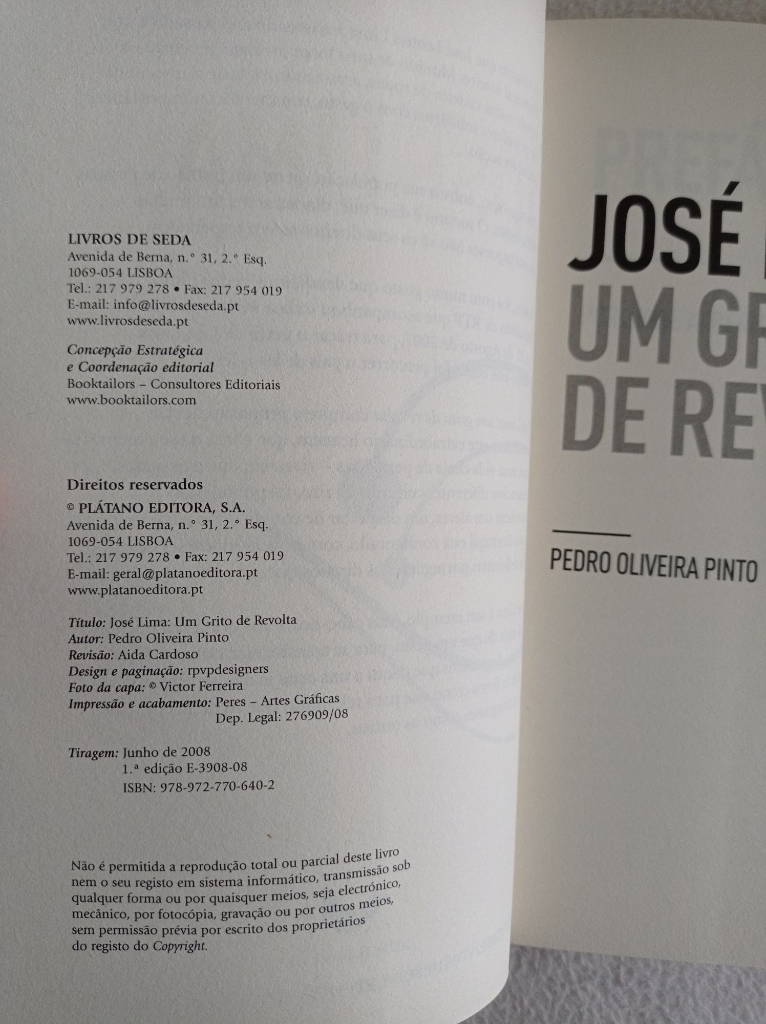 José Lima: um grito de revolta - Pedro Oliveira Pinto