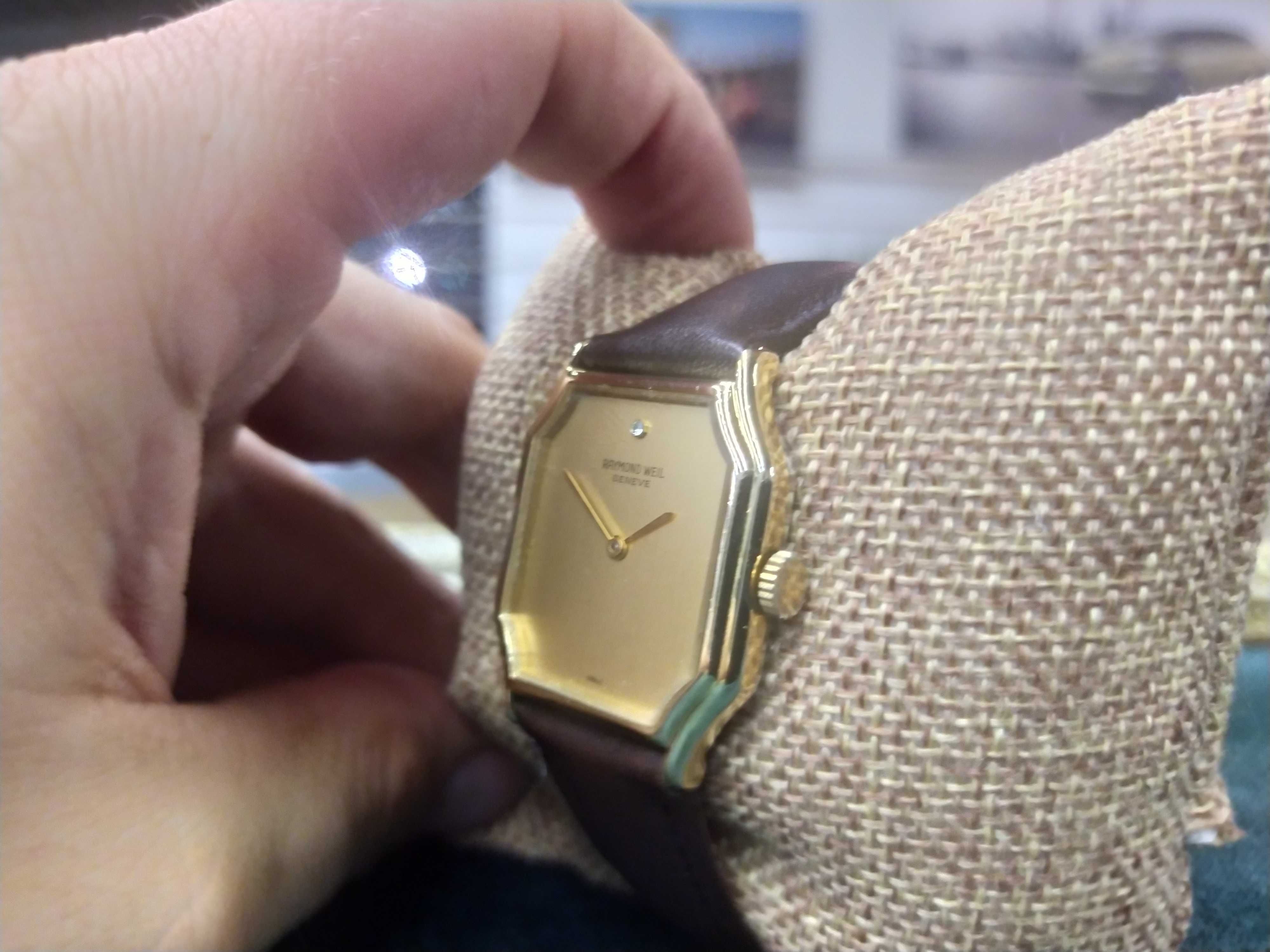 Piękny zegarek Raymond Weil Gold Gansterska Kostka Mechaniczny Swiss