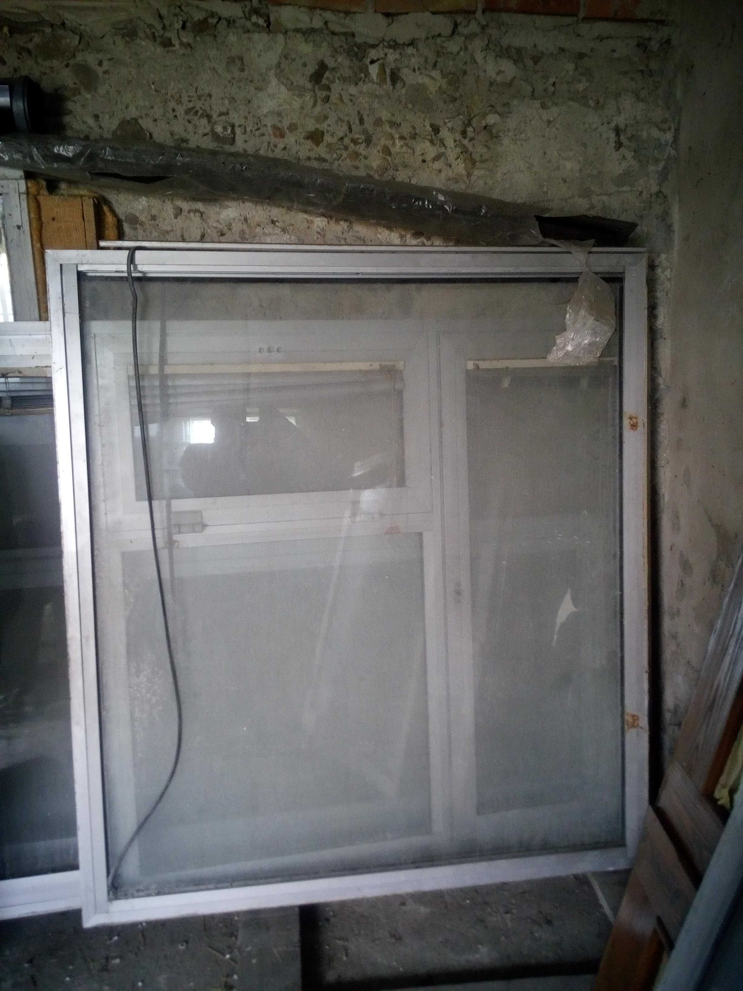 Okna , drzwi aluminiowe , 4 sztuki razem ,  podwójne szyby