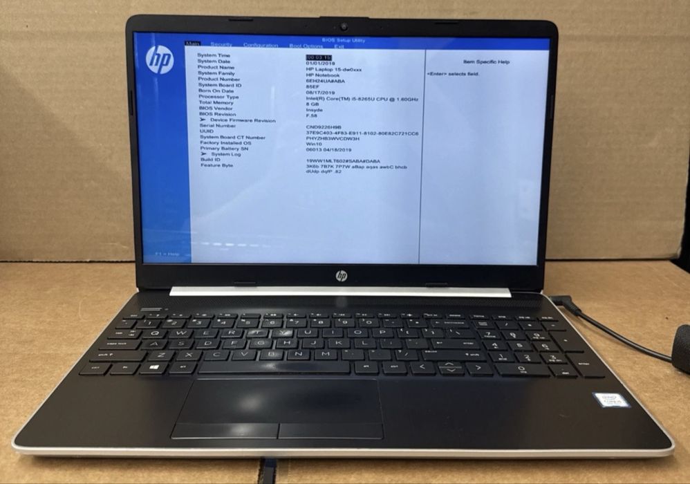 Ноутбук HP 15-dw0046nr i5-8265U, 8GB Ram