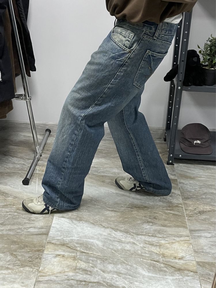 Широкі джинси baggy rap pants y2k vintage фейд широкие штаны реп