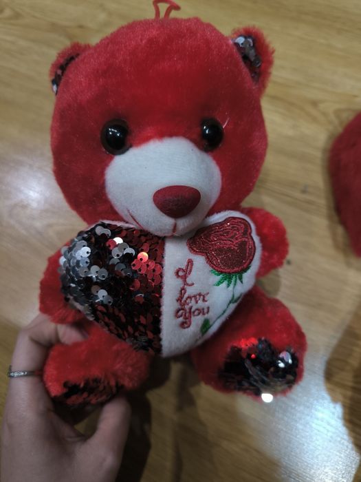 Plecak dla dziecka z miękkiego pluszu i maskotka czerwona