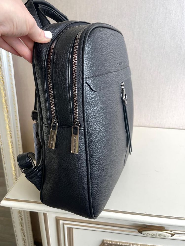 Чорний рюкзак з гаманцем