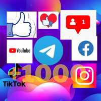 Продвижения instagram TikTok telegram facebook youtube viber