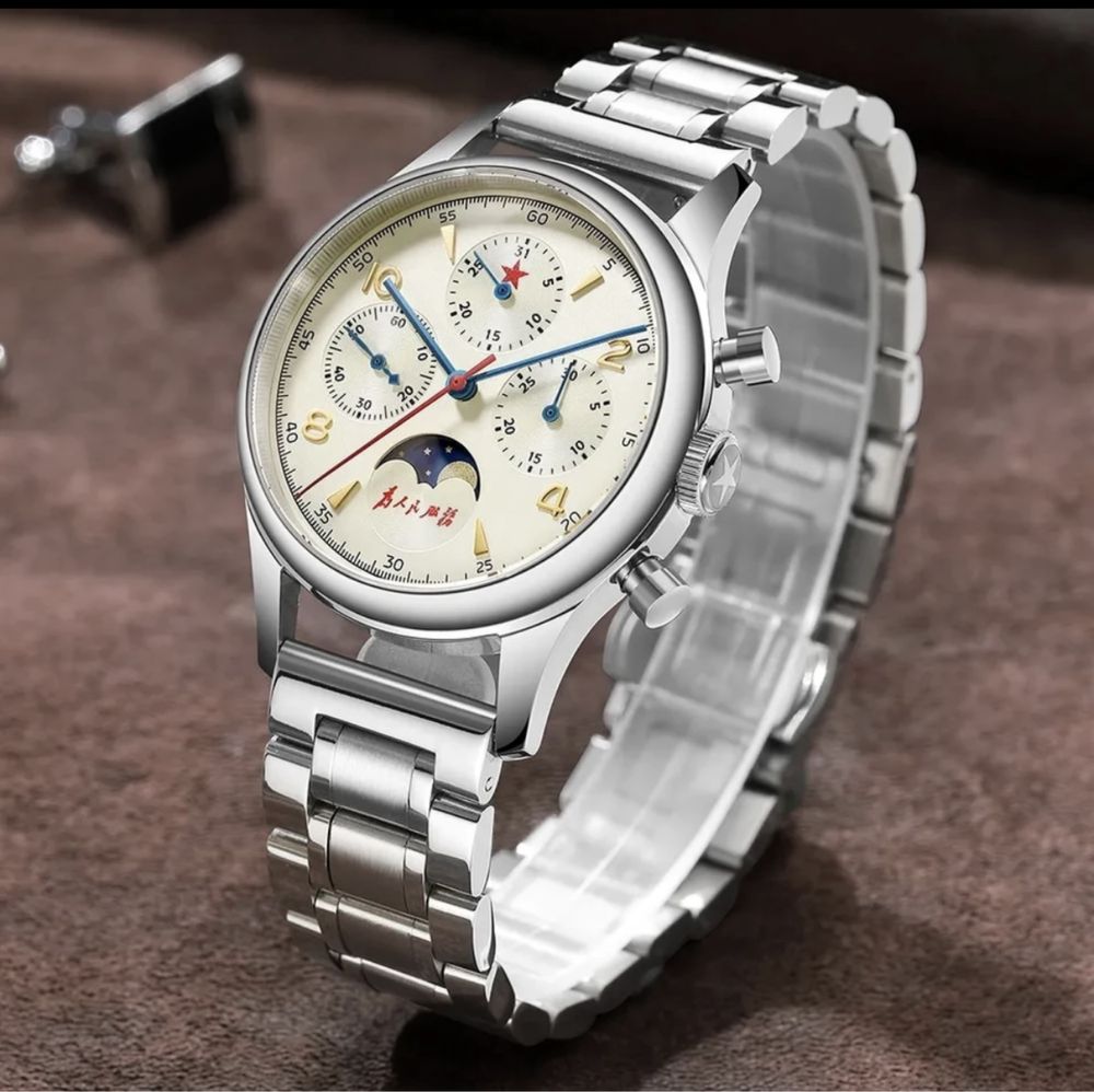 Nowy Seakoss chronograf 1963 40mm ST1908 fazy księżyca