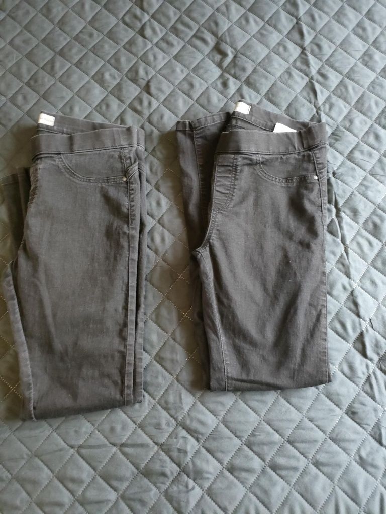 Dwie pary elastycznych jeansów w gumkę XL