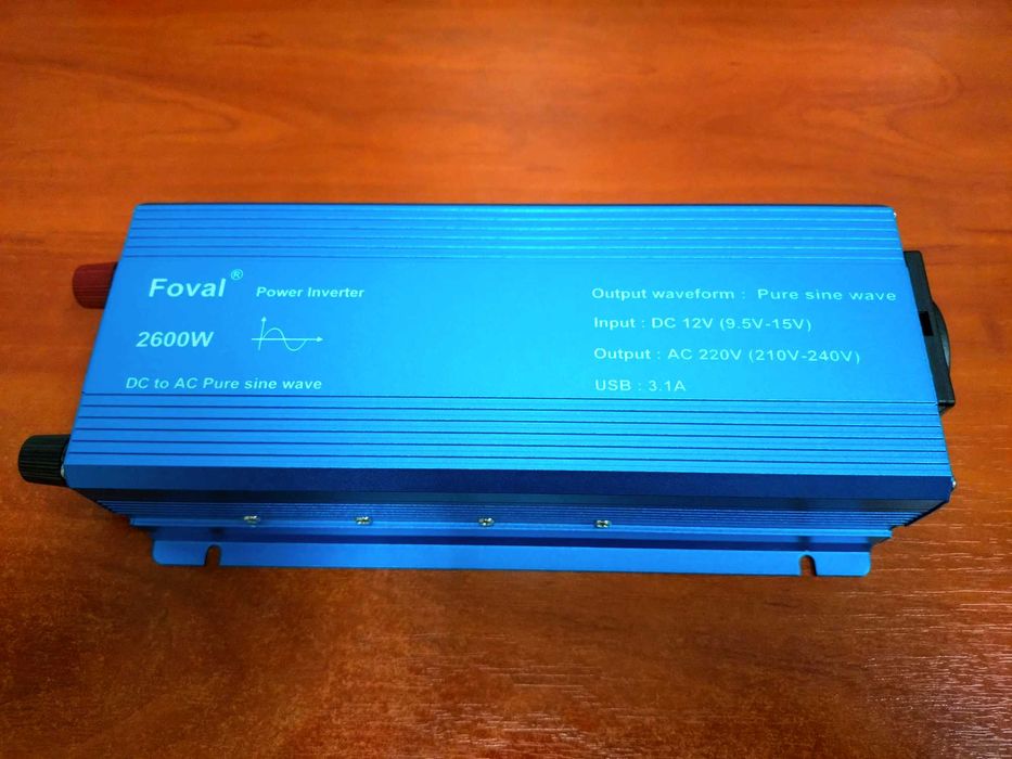 Перетворювач (інвертор) 12 V DC в 220 V AC FOVAL 2600 Вт