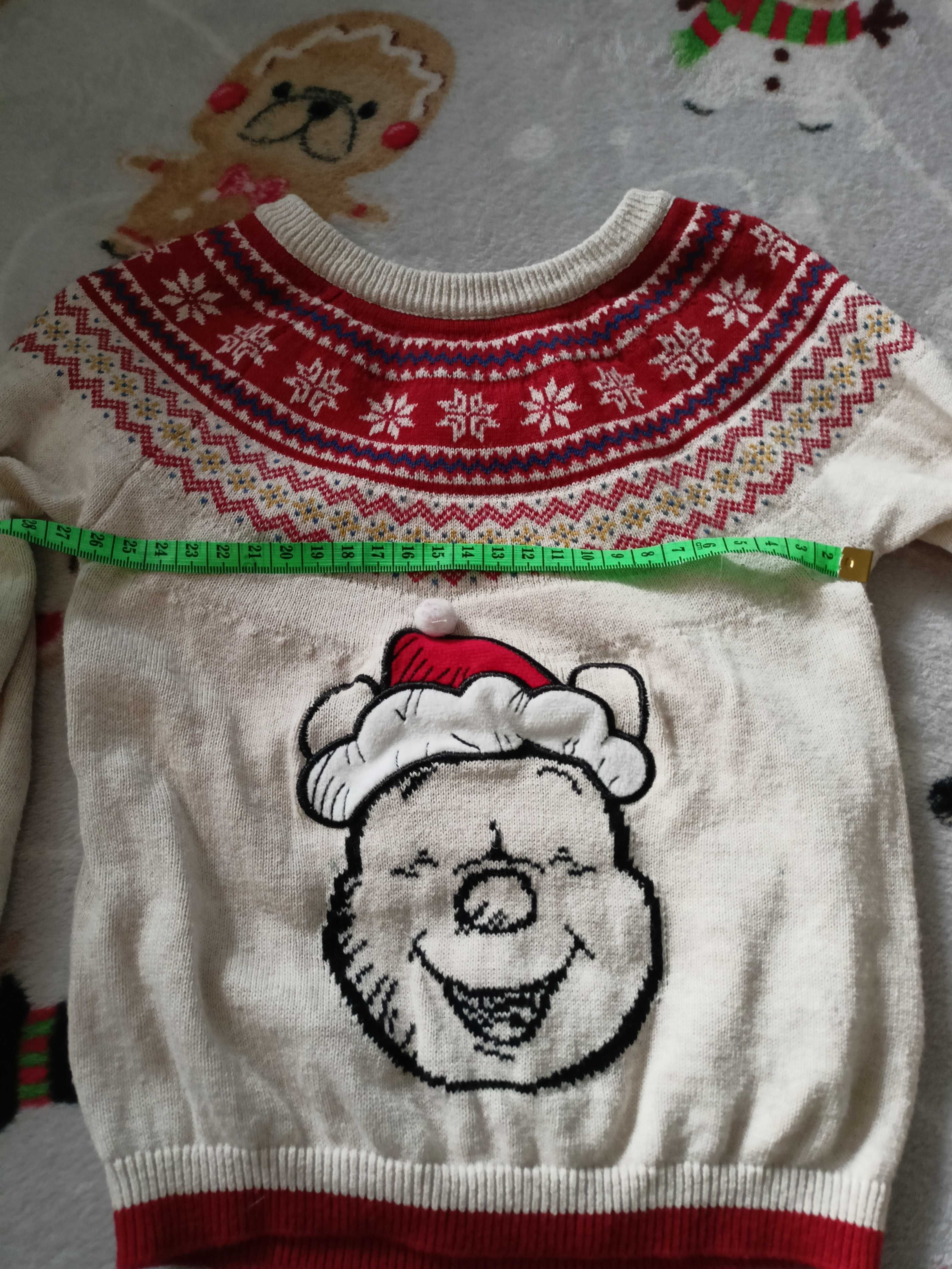 Sweterek świąteczny 86 / 92 koszulka elegancka Kubuś Puchatek