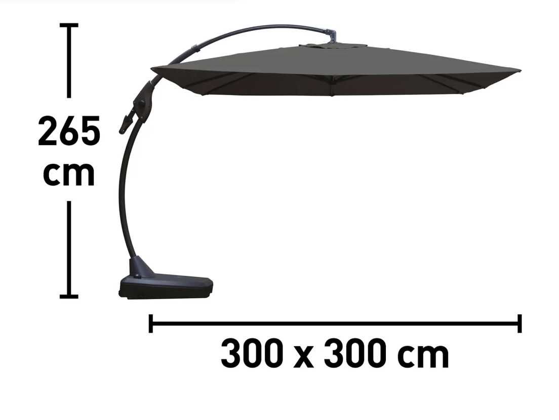 Parasol ogrodowy PEORIA antracyt - 300 x 300 cm - JASTARNIA