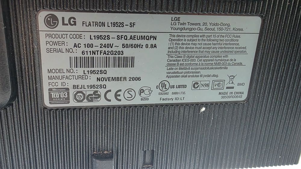 Monitor LG 19" 100% sprawny