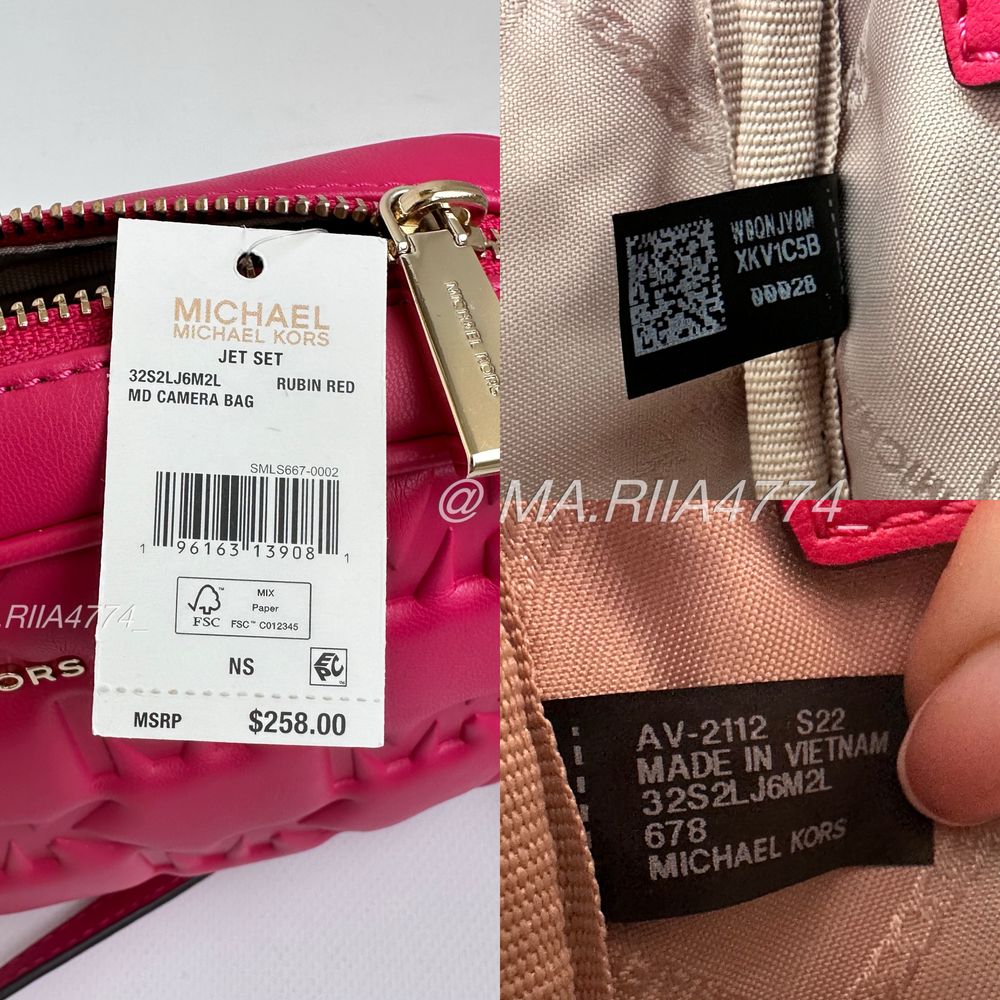 Сумка Michael KORS оригінал /Jet Set Medium Camera Bag Rubin Red