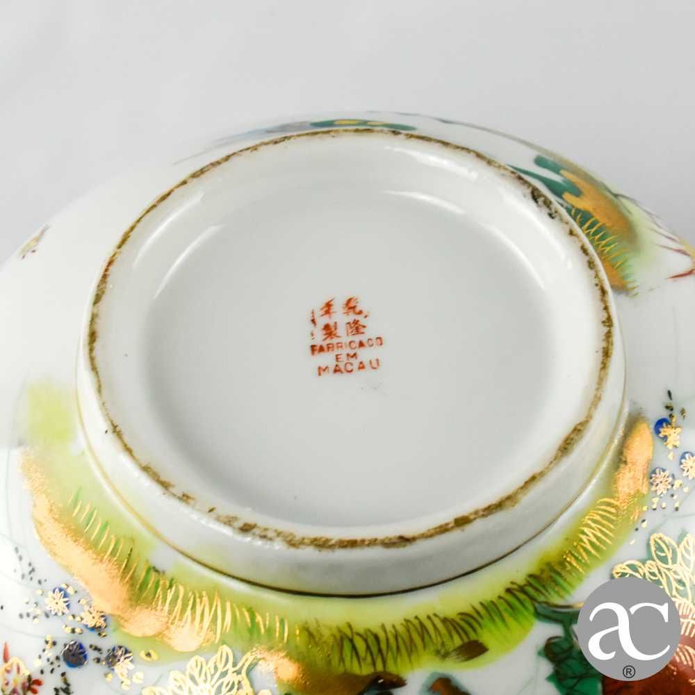 Taça porcelana da China, decoração faisões e flores, Circa 1970
