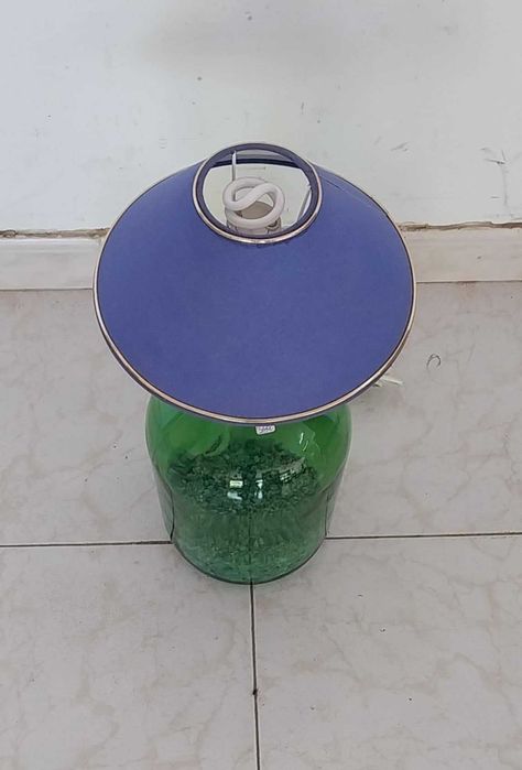 Candeeiro a partir de Garrafão em vidro VINTAGE. A Funcionar