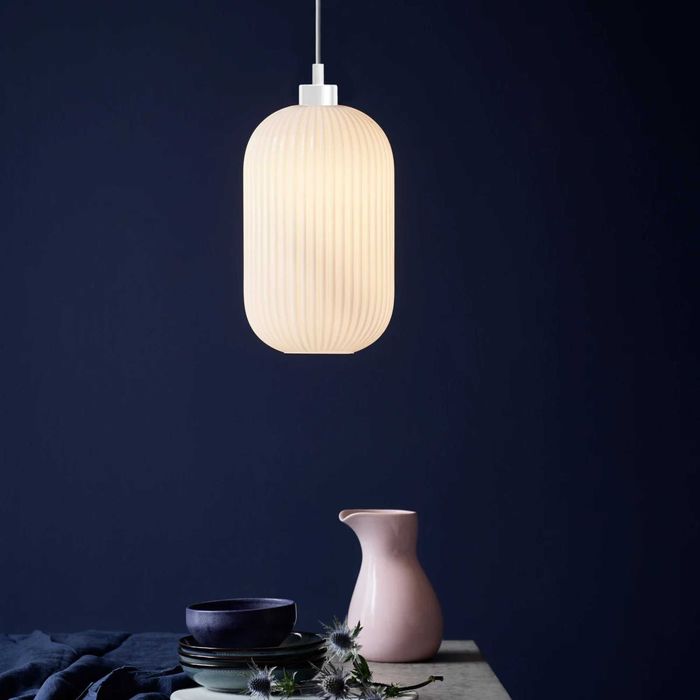 ZZ1941 - Milford, Lampa wisząca 20 cm, szklana, ryflowana
