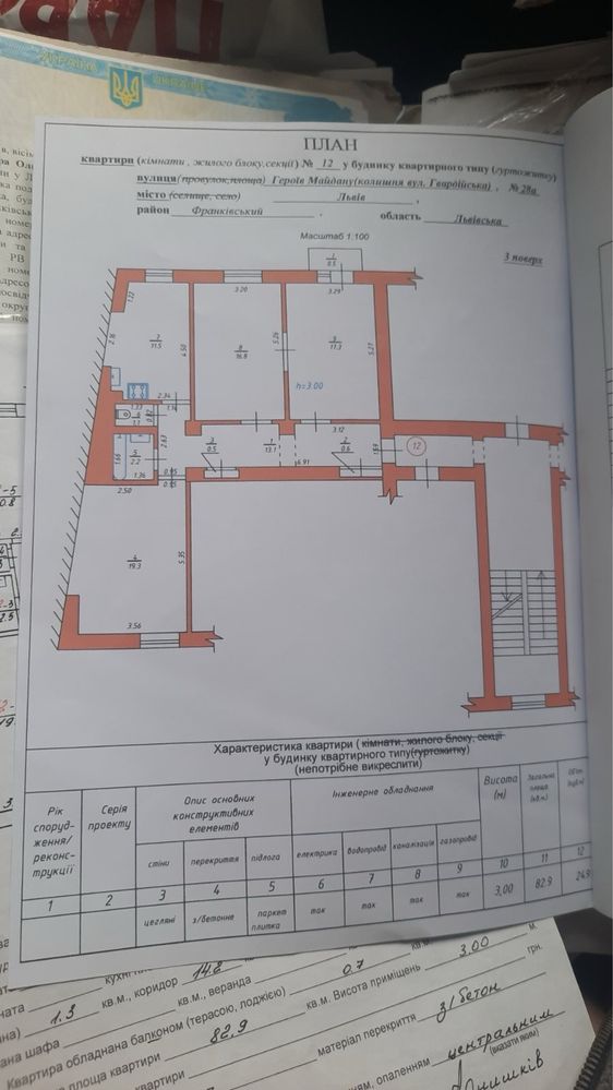 Продаж 3к квартири вул. Героїв Майдану(Гвардійська 28а)