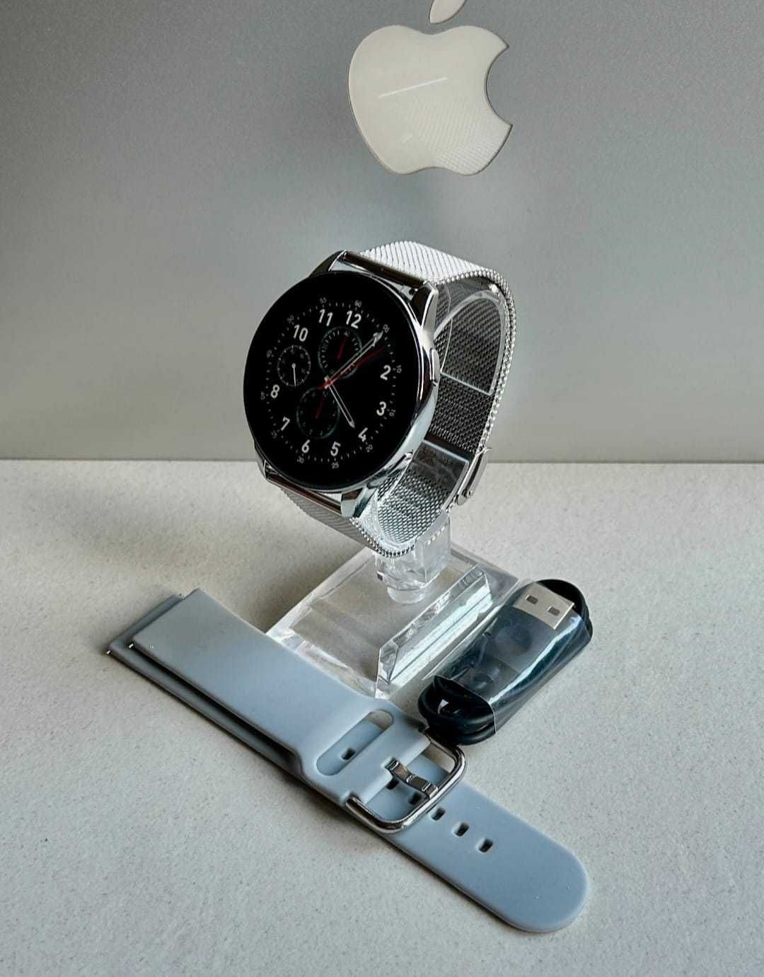 Smartwatch nowy srebrny komplet