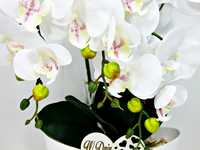 Prezent Na Urodziny Biała Orchidea Sztuczny Storczyk Magnolit
