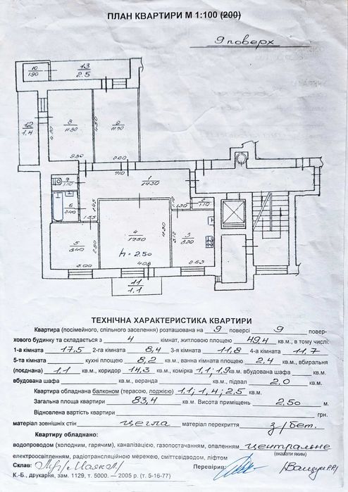 Продаж 4 кімнатної квартири, вулиця Медової Печери, цегла