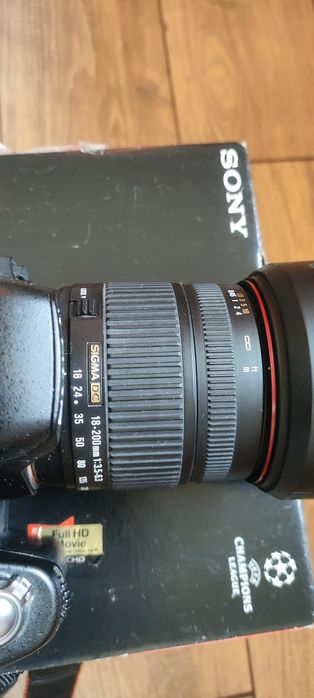 Lustrzanka Sony Alpha A580 SAL1855 Sigma DC 18-200 Torba Karta 16GB