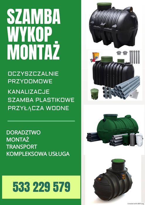 Kompleksowe usługi oczyszczalni przydomowej # szamba # wykop # montaż