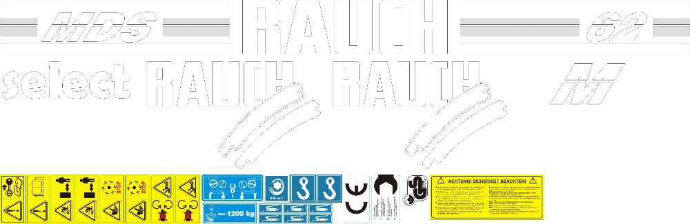 Naklejki Rauch 921 MDS 935 19.1 rozsiewacz 17.1 735 ZSB 900 ZSA 600