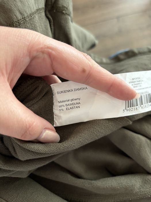 Sukienka Khaki Ewa Minge, L, 95% bawełna