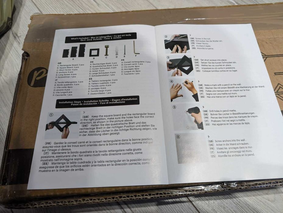 Elegancki zestaw trzech półek