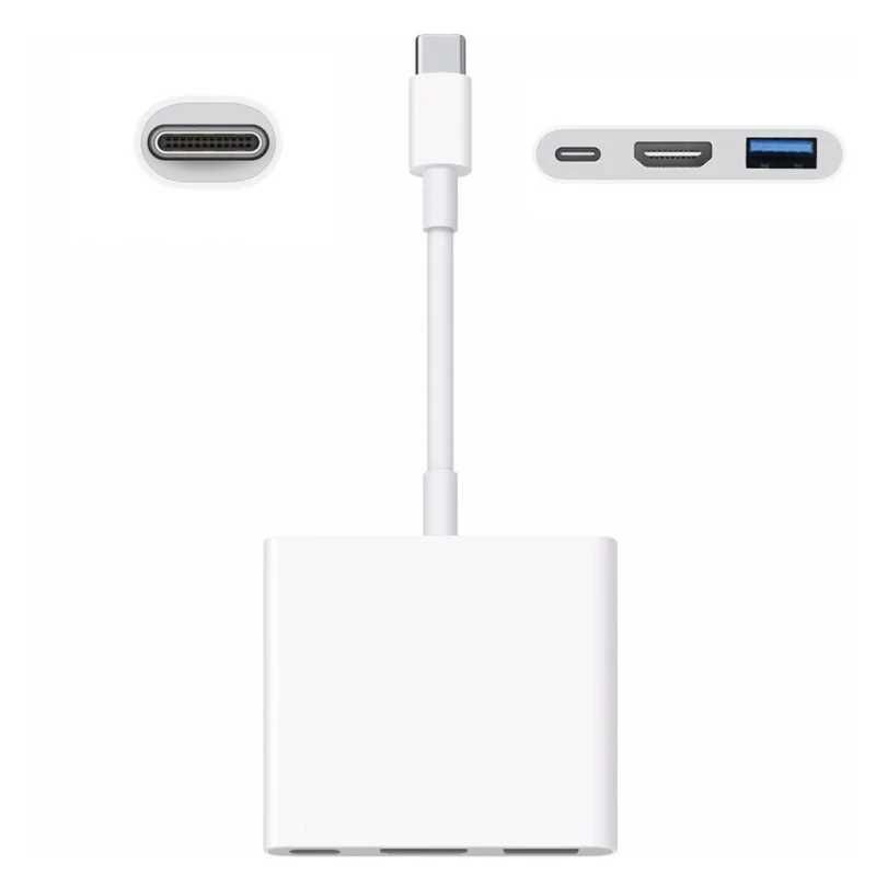 Hub Хаб 3в1 для Macbook Ноутбук HDMI USB 3.0 TypeC USB HUB Хаб.  17